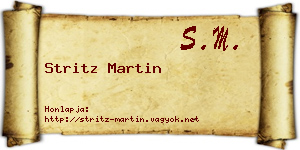 Stritz Martin névjegykártya