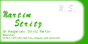 martin stritz business card